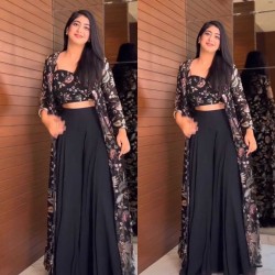 Black color Reception Party Special Jacket Outfit